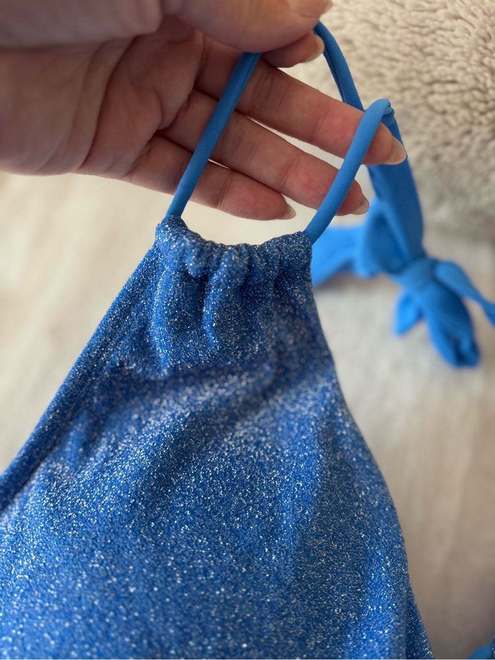 Sparkle Loop Strap Ruched On Piece - Picture 6 of 11
